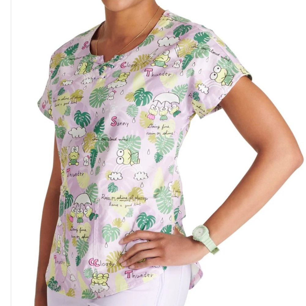 Keroppi Tooniforms Scrub Top NWT